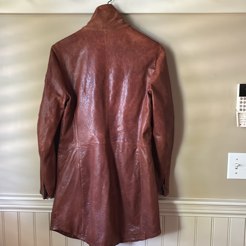 Mauritius brown leather jacket vintage Medium